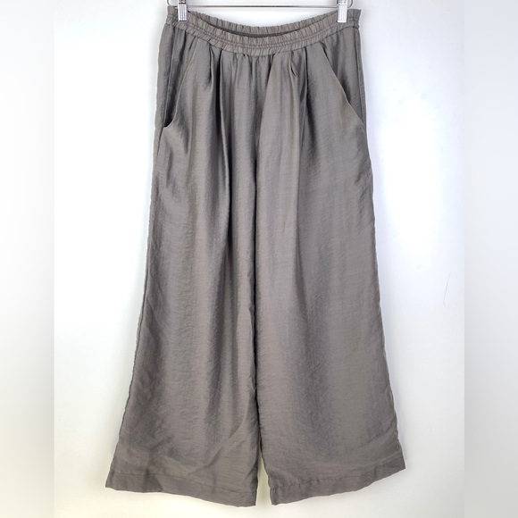 KBF Elastic Waist Wide-Leg Pants Tencel - Picture 1 of 8